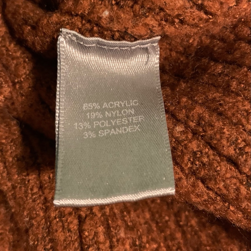 Medium Marled Rust Side Button Pullover Sweater - Picture 7 of 7